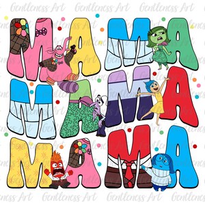 Diseño de camiseta de mamá retro (Png), cada día está lleno de emociones, mamá de dibujos animados (Png), emociones, amigos, mamá a juego, vacaciones (Png), sublimación de mamá