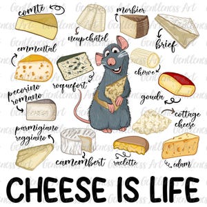 Retro chef-kok Cheese Is Life-shirt png, Rat Adventure France Restaurant png, magische kaas png, familievakantie png, dierenrijk png