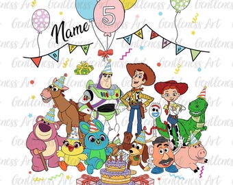Personalized Birthday Cowboy Png, Birthday Boy Png, Birthday Squad, Birthday Kids Shirt Design, 5th Birthday Party Png, Digital Download