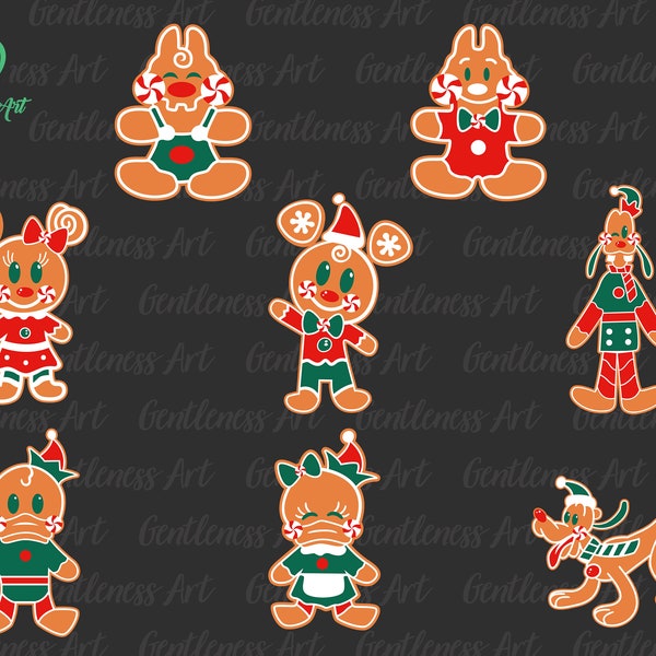 Bundle Christmas Gingerbread Png Svg, Candy Cane Svg, Christmas Svg, Christmas Friends Svg, Holiday Season Svg