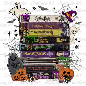 Halloween Filme VHS Png, VHS Bänder, Hexe Halloween Geschenk, Halloween Design Png, 90er Jahre VHS Png, Halloween Png im Stil der 90er Jahre, Trendy Halloween