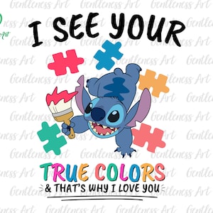 Vedo i tuoi veri colori ed è per questo che ti amo SVG, Mese della consapevolezza sull'autismo, Autismo orgoglioso SVG, Sii gentile SVG, Pezzo di puzzle SVG