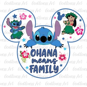 Ohana Family T-shirt Design PNG SVG, Matching Family Summer Beach Svg, Tropical Holiday, Png Hawaiian Beach Svg, Cartoon Characters Svg