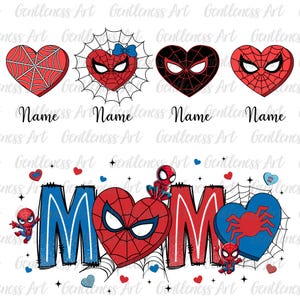 Aangepaste naam Mama Valentijn hart png, superheld cartoon png, Valentijn karakter png, Valentijn hart XOXO png, valentijn png, digitaal bestand