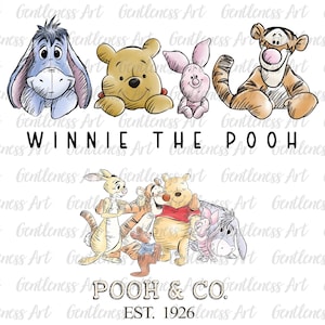 Vintage Honey Bear Co Est 1926 Png, Family Vacation Shirt Png, Bear And Friends, Magical Kingdom, Vacay Mode 2025, Cartoon Besties Tee Png