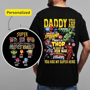 Superpapá personalizado (PNG), Papá, eres igual de inteligente (PNG), Vida de papá (PNG), Archivo de papá para sublimación, Día del padre de superhéroes, Escuadrón de héroes (PNG)