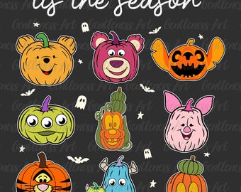 Tis the Season Png, Halloween Pumpkin Heads PNG, Cute Pumpkins Png, Fall Thanksgiving, Spooky Season Png, Halloween Pumpkin Png