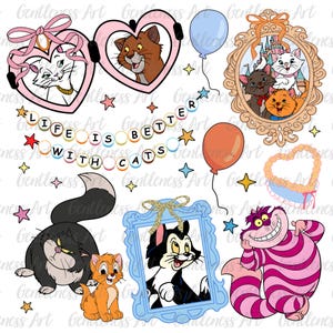 Coquette chats dessin animé coeur miroir avec noeud png, dessin animé chemise png, couple chat, coquette dessin animé garçon/fille anniversaire png, animal royaume