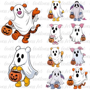 Bear Ghost Halloween Png, Funny Halloween Png, Kids Halloween Png, Halloween Squad Png, Halloween Ghost Png, Fall Vibes, Pumpkin Png