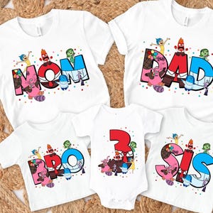 Conception personnalisée de chemise familiale pour la santé mentale, émotion, amis, papa, maman, fille/garçon en bas âge, vacances png, tenues d'enfants pour anniversaire, voyage en famille