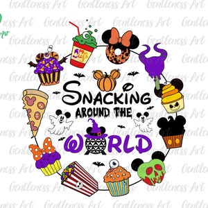 Halloween Snacking Around The World Svg, Carnival Food Halloween, Trick Or Treat Svg, Spooky Vibes, Holiday Season Svg