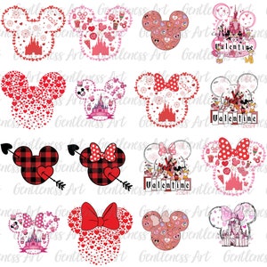 Paquete de 16+ Ratones de San Valentín (PNG), Día de San Valentín (PNG), Cupido enamorado (PNG), Pareja de enamorados (PNG), San Valentín mágico, Diseño de sublimación