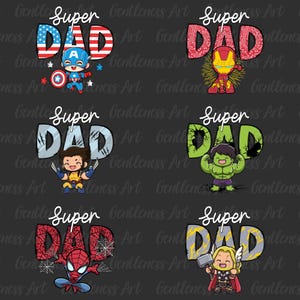 Pacote de PNG de Super Pai, Presente fofo de pai super-herói, Clipart de pai de desenho animado, Design PNG de Dia dos Pais, Design de camiseta engraçada de pai herói PNG, Pai herói PNG