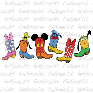 Botas de cowboy e cowgirl em formato de rato e amigos, Western Country em formato de rato, camisetas combinando para viagem em família, férias em família em formato de rato e amigos