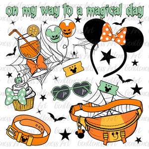 Journée magique PNG, Sublimation d'accessoires mignons d'Halloween, des bonbons ou des sorts de souris Png, Collations d'Halloween Png, Halloween 2025 Magic Mouse Png