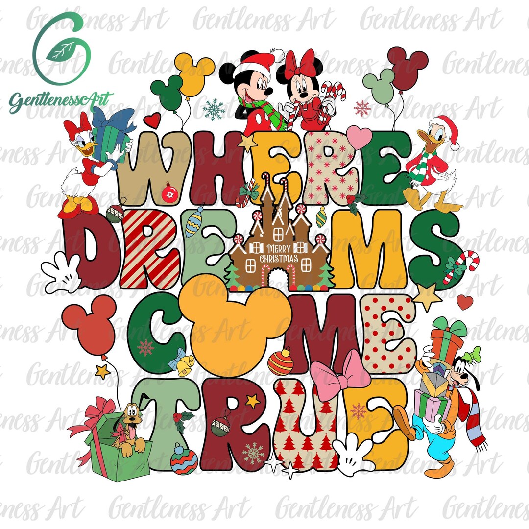 Where Dreams Come True Christmas Svg, Christmas Magic Kingdom Family