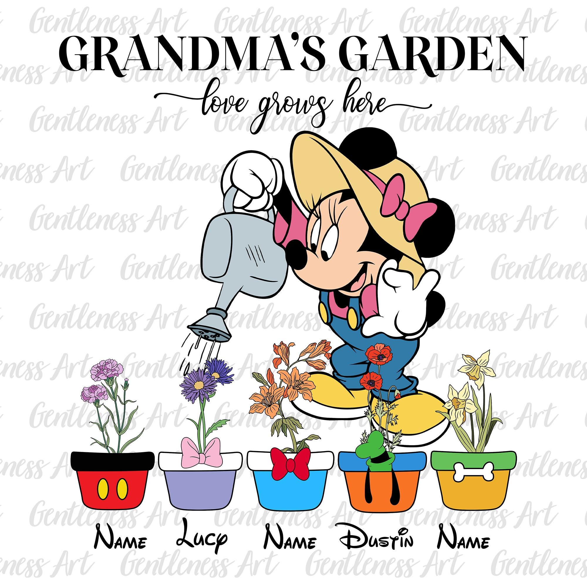 Personalized Grandma's Garden Shirt Design, Grandma Birth Flowers Shirt With Kids Names Multipack PNG, Ploral Grandma Png, Mothers Day Png