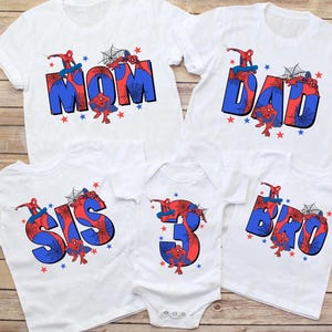 Design de sublimação de camiseta de família com nome personalizado, camiseta de mãe, pai, irmã, irmão, png, férias de personagem herói png, presente de super-herói personalizado png