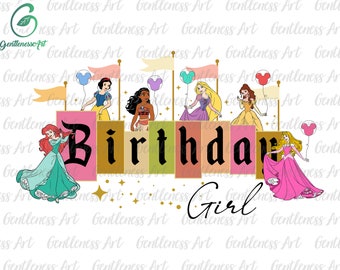 Birthday Girl Png, Happy Birthday Princesses Png, Family Vacation Png, Vacay Mode, Magical Kingdom Png