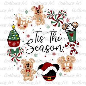 Tis The Season Christmas Svg Png, świąteczne przekąski i napoje, Christmas Squad Svg, Christmas Friends Svg, Holiday Season Svg