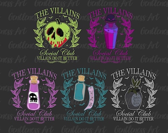 Bundle Bad Witches Club png, Retro Halloween-häxa png, Halloween-vänner, Halloween-skräck, tecknad skurk png, onda Halloween-skurkar