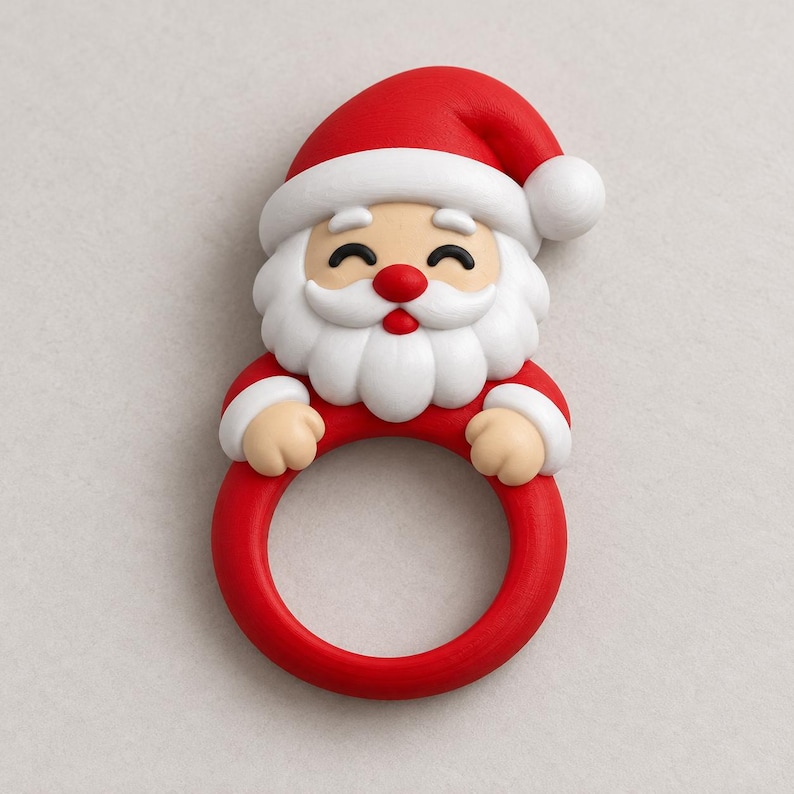 Christmas Napkin Rings STL Bundle, 8 Cute Santa Snowman Reindeer 3D ...