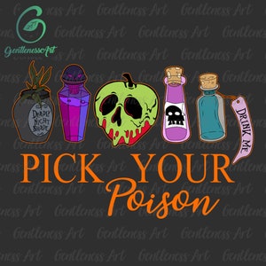 Retro Pick Your Poison Halloween Svg, Villain Cartoon Svg, Spooky Vibes Svg, Halloween Villain Svg