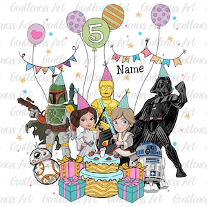 Personalisierter 5. Geburtstag Png, Geburtstagsjunge Png, Geburtstagskind Png, Geburtstag Kinder Shirt Design, Galaxy Party Png, digitaler Download