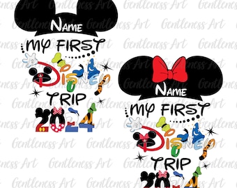 Bundle Personalized First Trip 2024 Svg, Family Vacation Svg, Family Squad Svg, Friend Squad Svg, Vacay Mode Svg, Magical Kingdom Svg