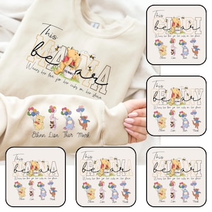 Dia das Mães personalizado PNG, Mamãe Ursa PNG, Mamãe e Filha combinando, Mamãe Ursa personalizada com nome da criança na manga 2025, Presente de Dia das Mães