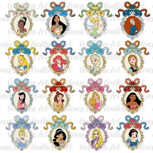 10+ Vintage Watercolor Princess Squad Coquette  Magical Mirror Bow Png, Princess Trip, Girls Trip, Princess Characters Baby Girlies Png