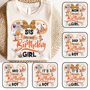 Personalized Mouse Ears Halloween Birthday PNG, Matching Family Birthday Png, Birthday Boy, Birthday Girl, Birthday Squad, Birthday Crew Png