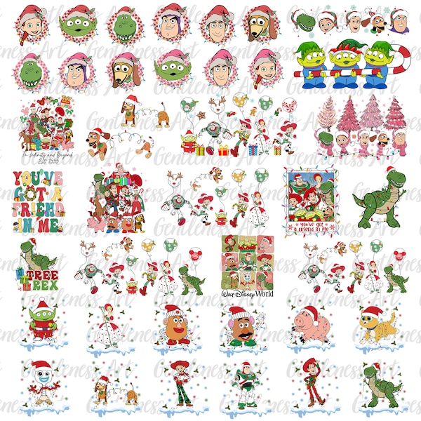 Pacote de Personagens de Brinquedo de Natal PNG SVG, Esquadrão de Natal SVG, Amigos de Natal SVG, Temporada de Férias SVG, Natal SVG