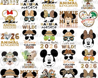 Bundle Animal Kingdom 2026, Familienurlaub Png, Familienreise Png, Magisches Königreich Png, Wilde Reise, Abenteuer erwartet Png