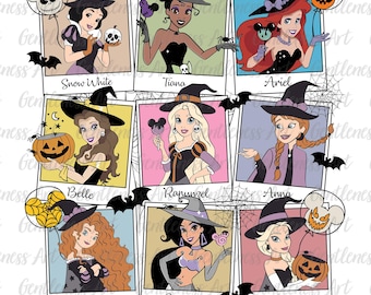 Halloween Princess Bundle Png, Spooky Vibes Png, Trick Or Treat Png, Princess Witch Png, Holiday Season Png, Trendy Halloween Png