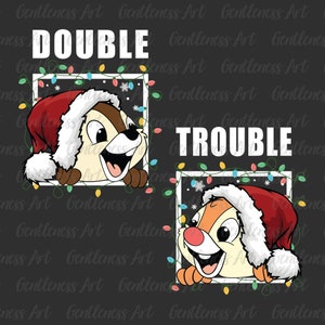 Merry Christmas Double Trouble Svg Png, kerstkarakter, Christmas Squad Svg, Christmas Friends Svg, vakantieseizoen Svg