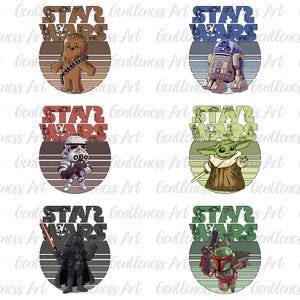 Retro Galaxy Characters Png Bundle, Movie Fan Gift, Cartoon Squad Png, Space War Hero Character Png, Trendy Movie Vacation 2025 Png