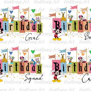 Paquete de Svg de escuadrón de cumpleaños, Svg de feliz cumpleaños, Svg de vacaciones familiares, Modo de vacaciones, Svg de reino mágico