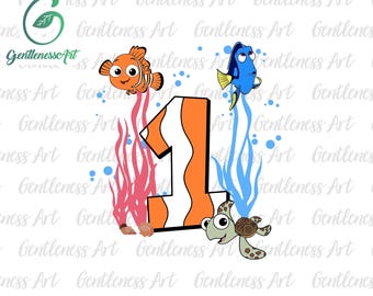 Personalized First Birthday Sublimation, Clownfish Family Matching Birthday Png, Mom and Dad T-shirt Png, Personalized Kids Name Png