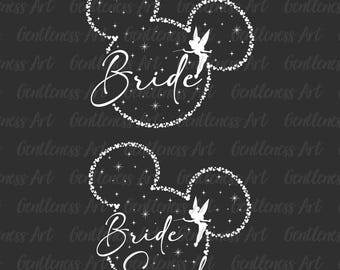 Retro Mouse Bridal Party Shirt Png Svg, Magical Bachelorette Mouse Head Svg, Bride To Be, Bride Squad, Team Bride, Couple Mouse for Wedding