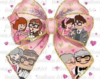 Happy Valentine's Day Png, His and Hers, Wife and Husband, Groovy Valentine , Anniversary Gift, Valentine Coquette Bow, Gift for Couple Png