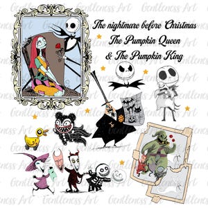 Skelet koppel Halloween png, magische spiegel png, vintage Halloween png, Halloween cartoon png, pompoen png, Trick or Treat, digitale download