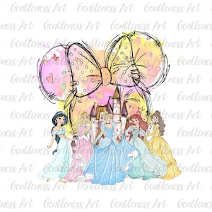 Aquarell Prinzessinnen Png, Bester Tag überhaupt, Maus Ohr Schloss Png, Retro Buntes Schloss Png, Magisches Königreich Png, Sublimationsdesign Png