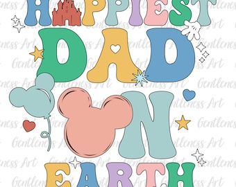 Papá más feliz del mundo (Svg), Viaje familiar (Svg), Día del padre, Modo vacaciones (Svg), Reino mágico (Svg), Regalo para papá, Cabeza de ratón