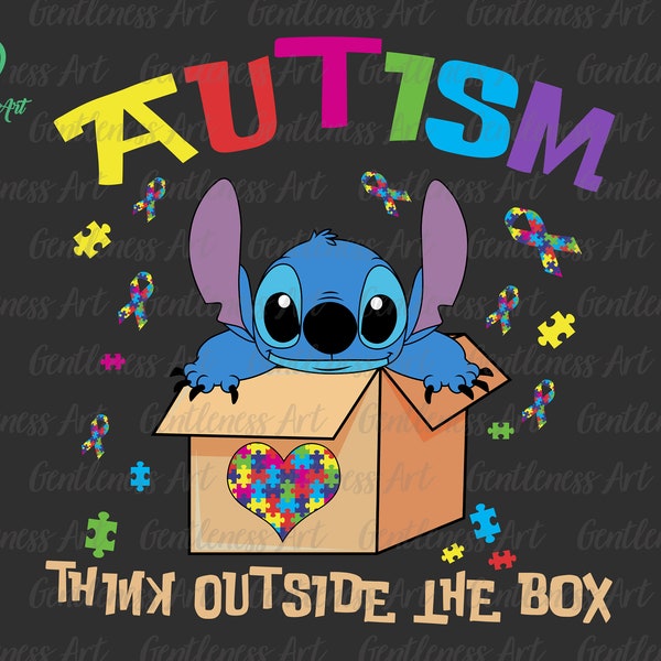 Denken Sie Außerhalb Der Box SVG, Autismus Awareness Month, Autismus Proud SVG, Be Kind SVG, Puzzle Piece