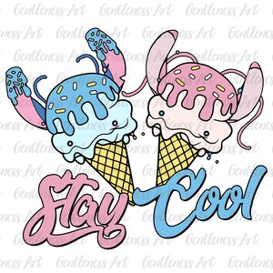 Stay Cool Shirt Design, Cute Cartoon Characters Ice Cream ClipArt, Summer Beach Outfit Design, Summer Vibes, Retro Vacation Ice Cream Gift