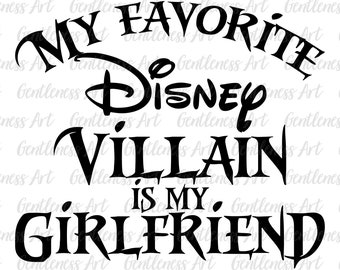 Mi villano favorito es mi novia (Svg), Pareja a juego (Svg), Día de San Valentín divertido, Novia villana (Svg), Fiesta de Halloween (Svg)
