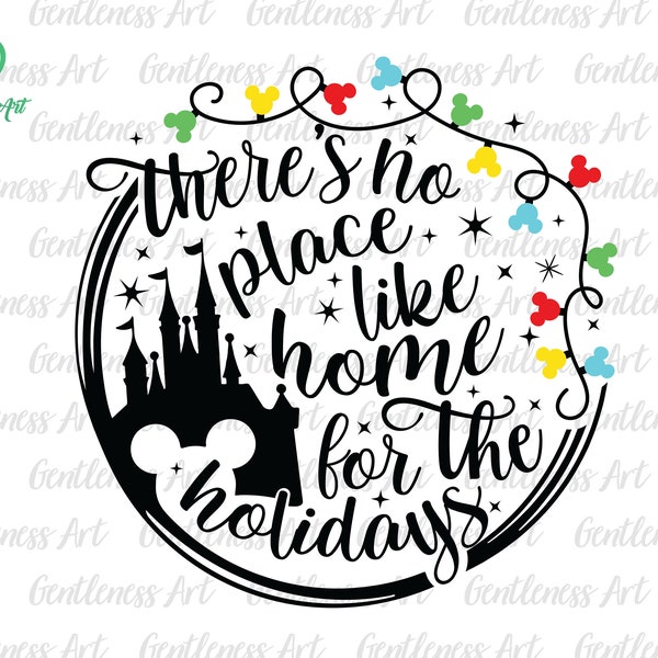 No Place Like Home Magic Castle Christmas Svg, Castle Christmas Light Svg Png, Xmas Svg, Sleigh Svg, Holiday Season Svg