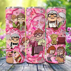 Szczęśliwych Walentynek 20oz Tumbler Wrap, dla Niej i dla Niego, Pary Walentynkowy 20oz Skinny Tumbler, Balonowy Serduszko Walentynkowy Tumbler, Prezent Rocznicowy