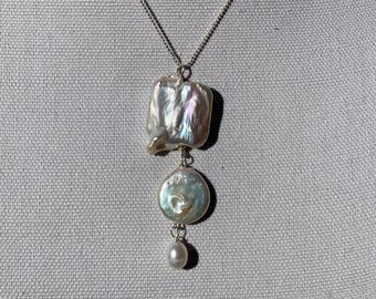 Fresh water pearl pendant on sterling silver chain necklace